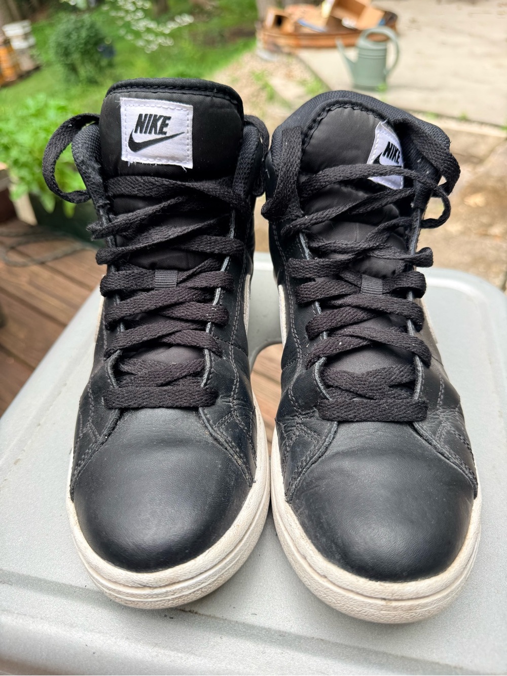 Nike Black High-Top Sneakers with White Soles